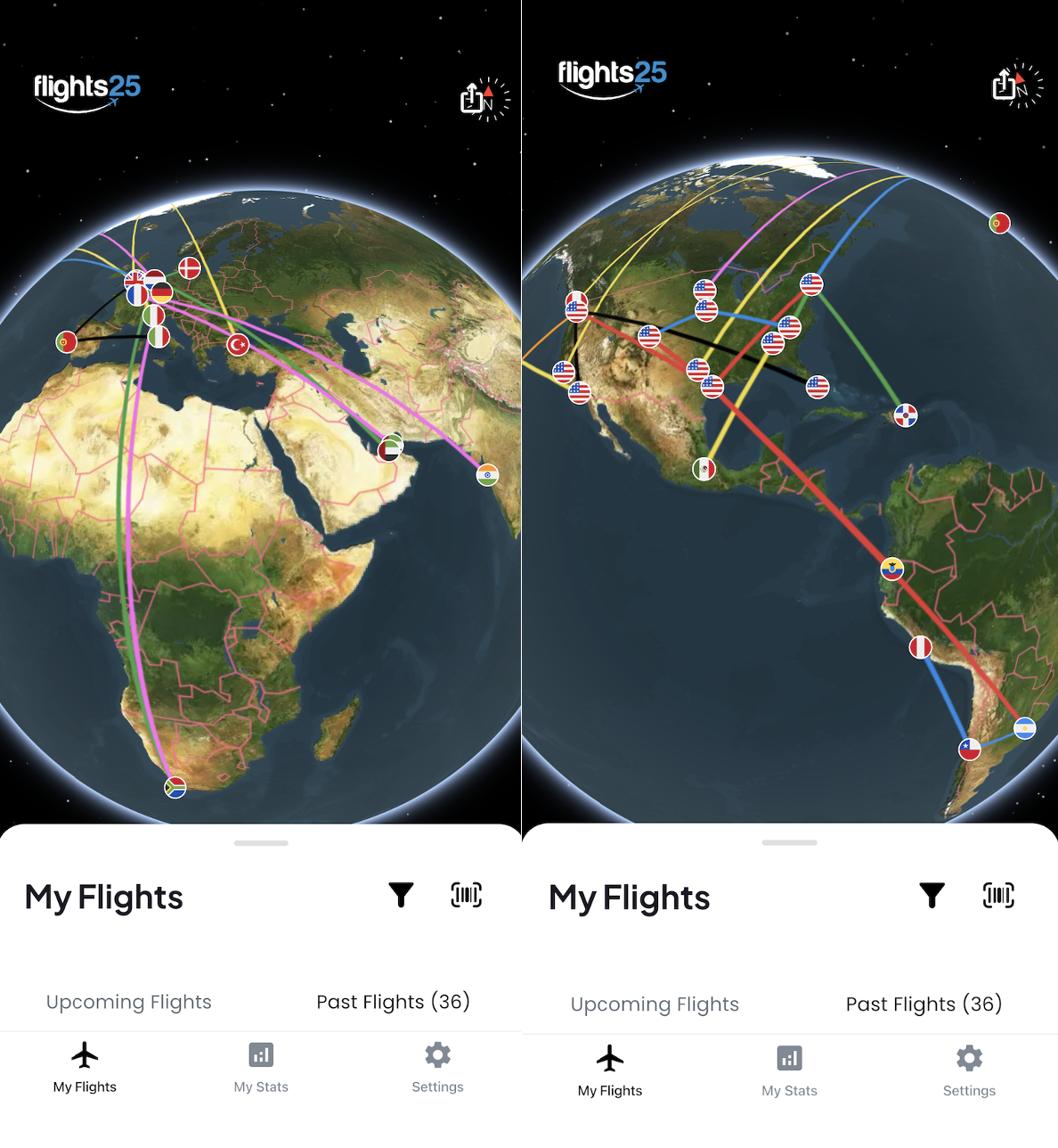 Easily share a global overview of your adventures. 