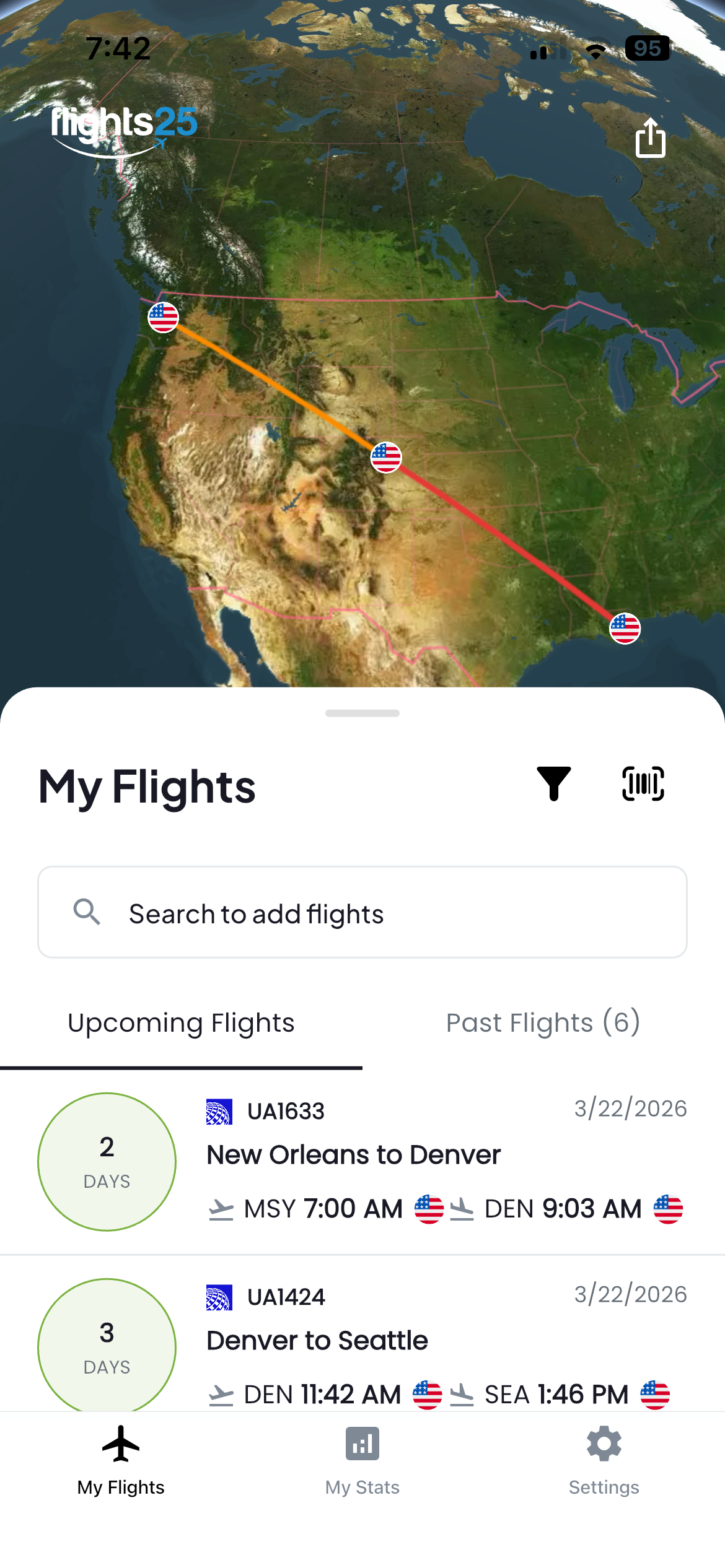 Flights25 vs Flightradar24 screenshot